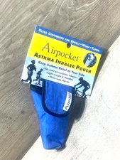 Airpocket Asthma Inhaler Pouch 3 Way Carrying Case Blue   Lot of 2