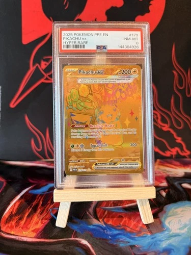 2025 POKEMON PRE EN-PRISMATIC EVOLUTIONS HYPER RARE #179 PIKACHU EX PSA 8