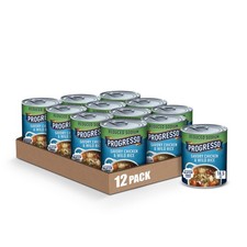 Progresso Reduced Sodium Savory Chicken  Wild Rice Soup 19 oz. Pack of 12