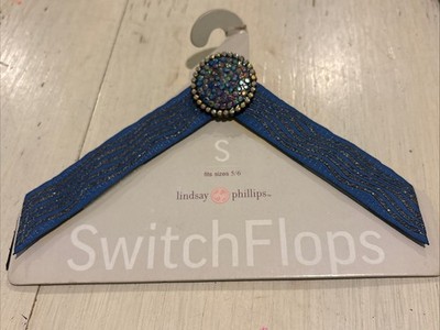 Lindsay Phillips Justine Switch Flops Interchangeable Straps Small 5/6 Blue