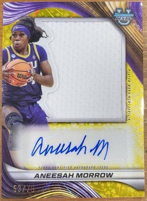 2024-25 Bowman s Best U - Aneesah Morrow #PJRA-AM Jumbo Relic Auto Yellow /75