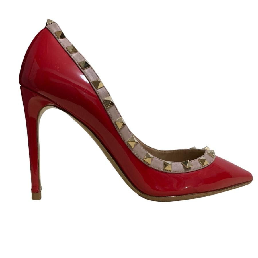 Valentino Garavani Pumps Heel Studded Leather Red EU38.5/US8.5 116200c thumbnail 5