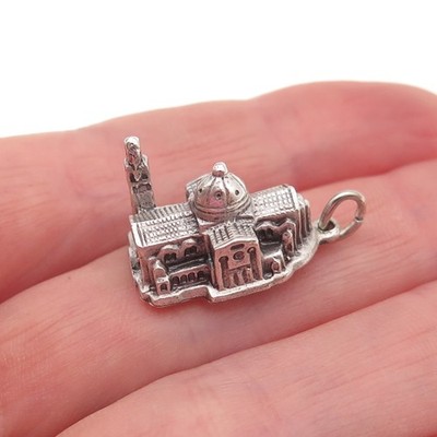Creed Sterling Silver Vintage Basilica of the National Shrine 3D Charm Pendant