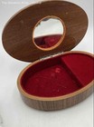 Brown Floral Oval Musical Movement Music Wooden Jewelry Box w/Mirror Lid — photo 3
