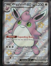 Wigglytuff ex Shiny Ultra Rare SV: Paldean Fates 222/091 Colorless Holo Pokemon