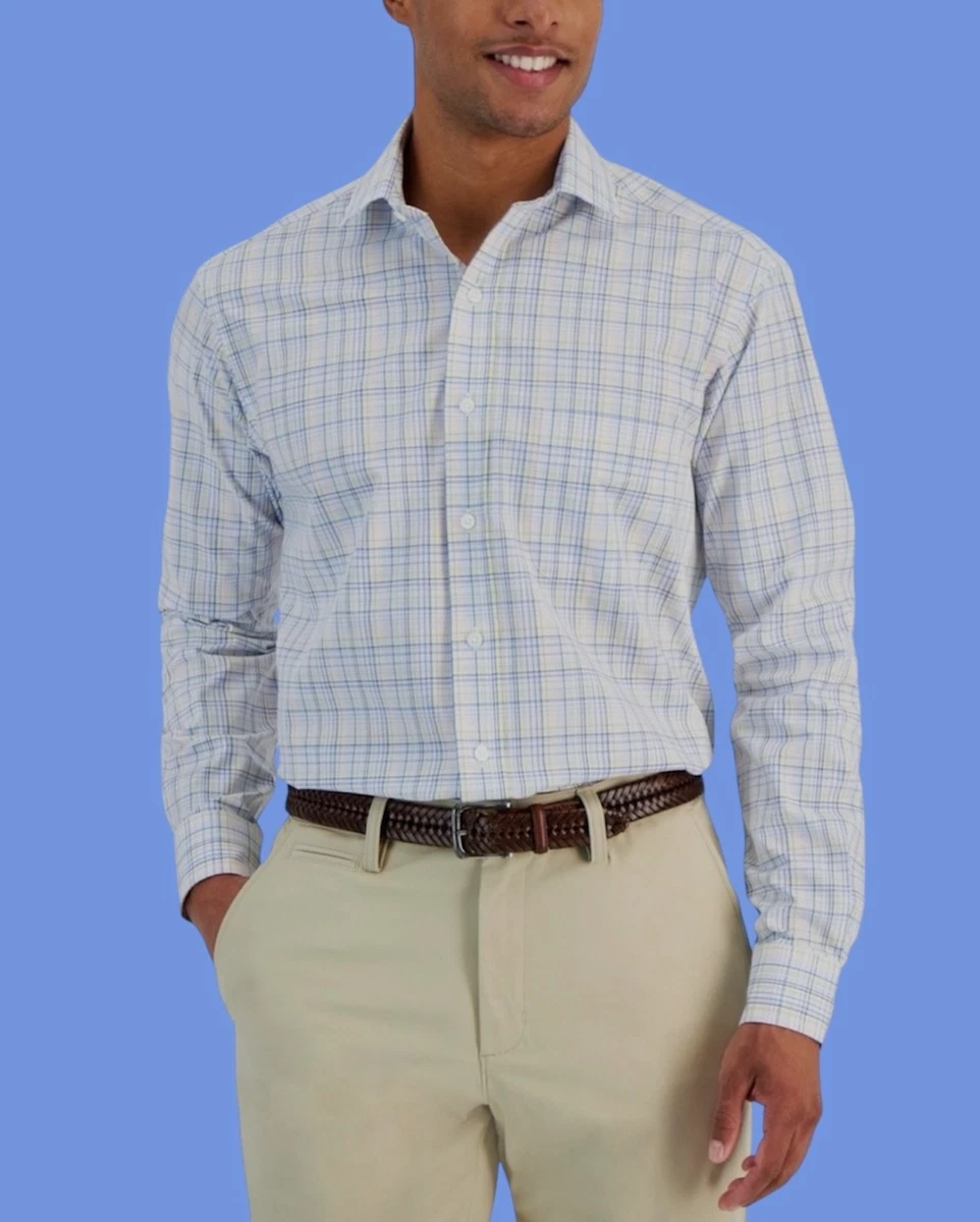 sachin and babi light blue dress Club Room Button-Down Regular Fit Solid Dress Shirts for Men for sale main image 1