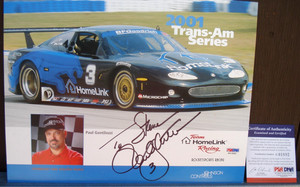 Signed vintage poster Paul Gentilozzi 2-time Trans-Am Champ Authenticity certif