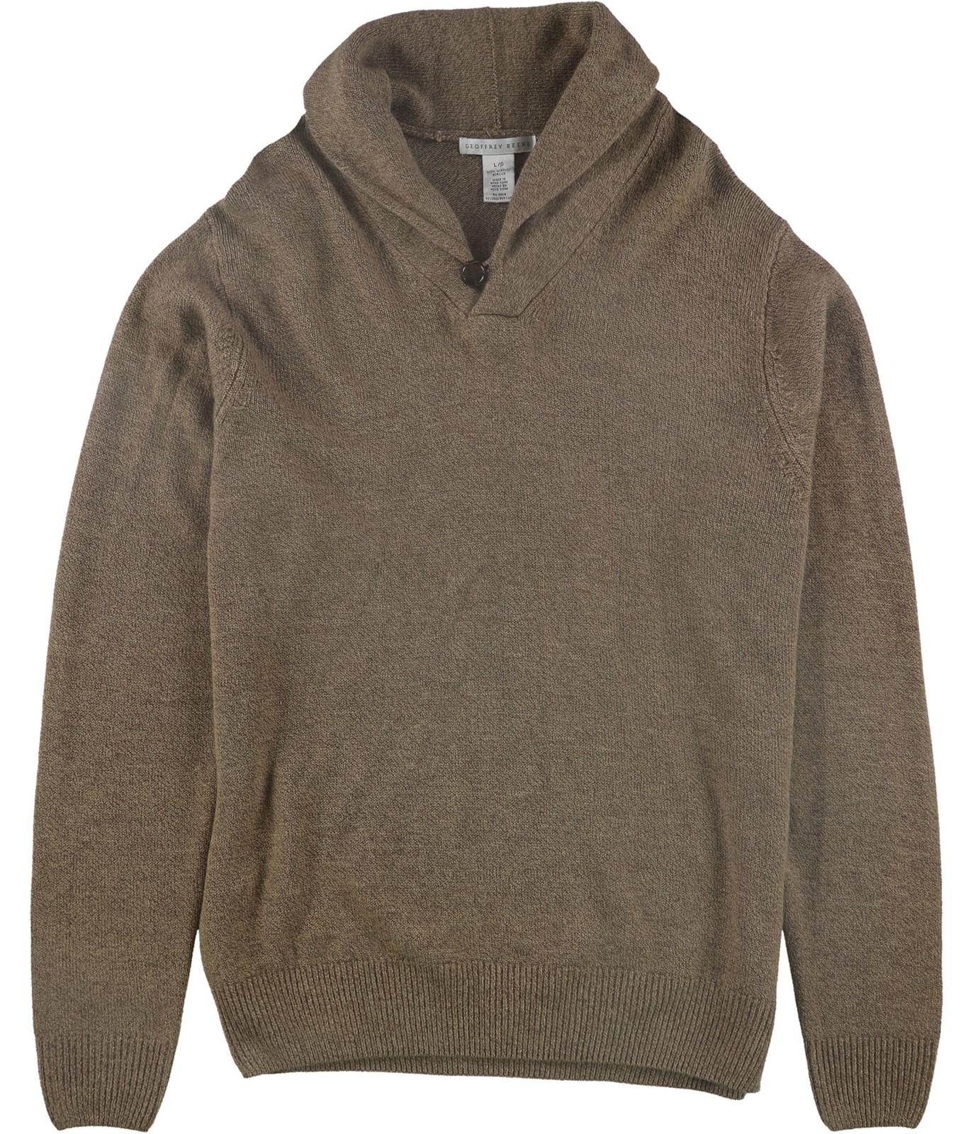 Мужской пуловер в рубчик Geoffrey Beene, коричневый, Большой размер