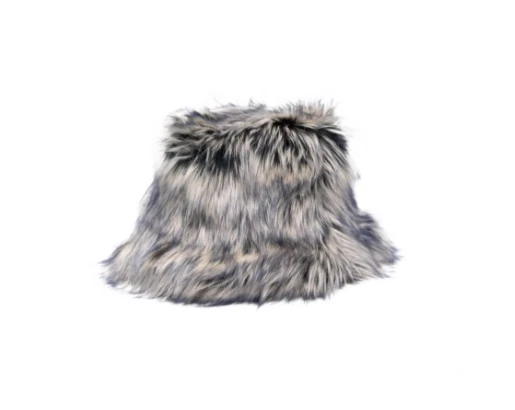 Sombrero cubo de piel sintética de gran tamaño L 58-60 cm gris degradado DVN 24AW inspirado en pasarela Foto 3 de 4