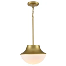 Mid Century Modern Pendant Light Fixture 11.02" Brass Gold Yellow Pendant Lig...