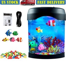 LED Underwater Fish Lamp Night Light Dynamic Color Changing Therapy Decor Kids