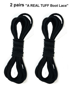 Leather Boot Laces Alm ~ Black ~ 2 pair 72'' ~ Real TUFF Boot & Shoe Made in USA
