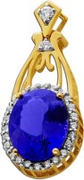 Tansanit AnhäNger Gold 585 14K Blauer Tansanit Brillanten 0.20Ct