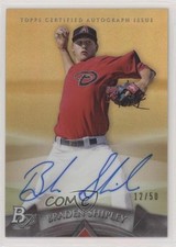 2014 Bowman Platinum Prospects Gold Refractor 12/50 Braden Shipley Auto s3g