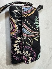Vera Bradley Wristlet Wallet Paisley Black Mu...
