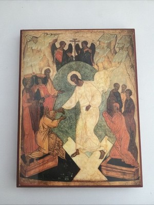 Wooden Resurrection Of Christ Harrowing Of Hell Religious Wall Decor Isaac Syria