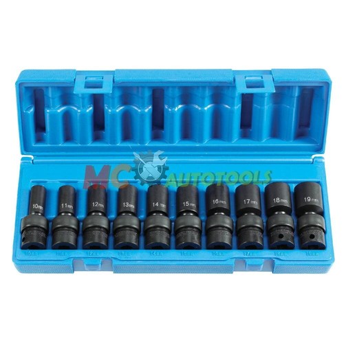 10 Pc Universal Swivel Deep Impact Socket MM(METRIC) PRO Radius Set 3/8" Drive - 第 1/2 張圖片