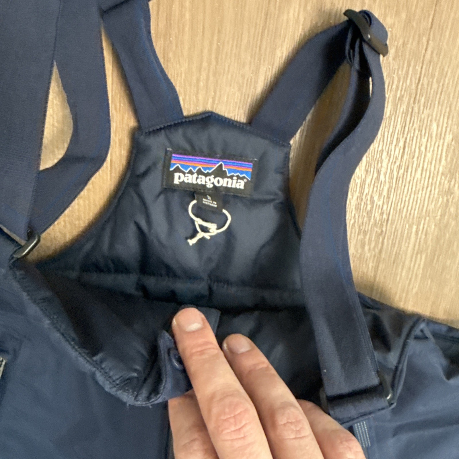 Patagonia Powder Town Bibs Kids Size L/12 Passage Blue Snowpants Ski Snowboard thumbnail 2