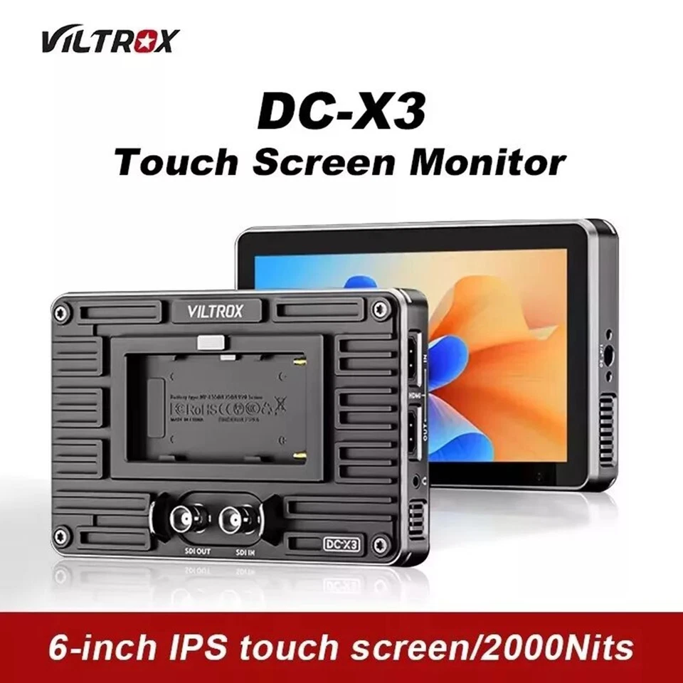 Viltrox DC-X3 6 pollici 4K 2000Nits SDI HDMI IPS touchscreen fotocamera monitor di campo
