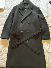 Zara DOUBLE-BREASTED WOOL BLEND COAT WITH BEL...