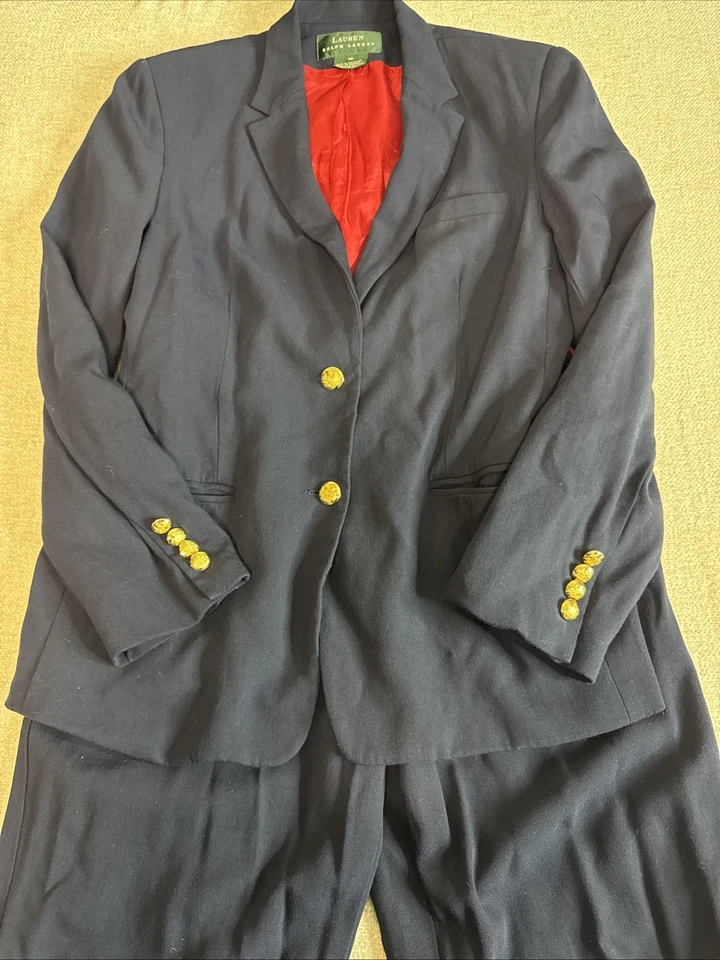 Vintage Lauren Ralph Lauren Pant Suit Navy Blue 2 Piece - Women’s Size 10 - Image 2 of 4