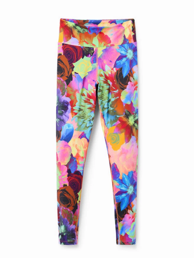 Desigual Women's Leggings Floral Strechy Size XS 23SWKK07 - Photo 4/4