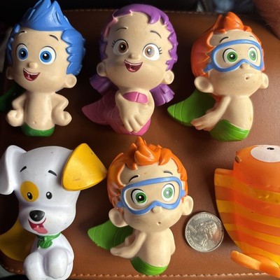 Bubble Guppies Bath Water Squirters 3'' Figures Nick Junior Set of 6 vintage 2012