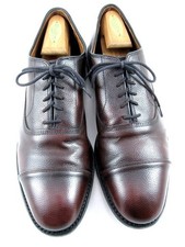 Allen Edmonds "PARK AVENUE" Leather CapToe Oxfords 11 D Burgundy Brush Off 722N