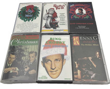 6x Christmas Cassette Tape Lot: Elvis, Bing Crosby, Kenny G , and More