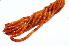 Natural Carnelian Faceted Heishi Rondelle Beads 6-7mm 8 Inch Strand Gemstone