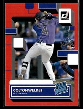 2022 Donruss #56 Colton Welker Red Rookie #/2022 Card Colorado Rockies. rookie card picture