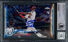 Juan Soto Auto Signed 2018 Topps Chrome Update RC HMT98 Mets Auto GM 10 Beckett