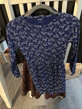 GYMBOREE Blue Floral Long Sleeve Dress GIRLS M 7 8 Classic Winter