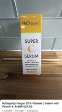 NuOrganic Vitamin C Serum 20 Vitamin C Vitamin E Ferulic Acid 1 fl Oz