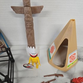 Vintage Playmobil 2960 Native American Indian Horse Set, complete W/ EXTRA PARTS