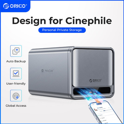 ORICO 2 Bay NAS Private Cloud 4-Core 2GB DDR4, Samba DLNA Hardware RAID