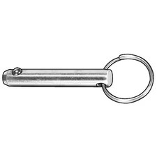 Zoro Select 30-07 Ring Pin, Detent, 1/4 In Pin Dia, 1-1/4 In Shank Lg, Steel,,