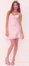 New PINK x LoveShackFancy Satin Pink Girly Mini Dress Size Small