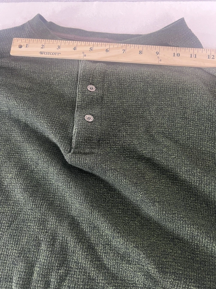 Camisa masculina de malha térmica de algodão REDHEAD manga longa gola redonda tamanho 3XL verde - Imagem 4 de 4