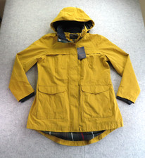 Pendleton Coat Womens Large Yellow Hooded Waterproof Rain Full Zip Lined Outdoor