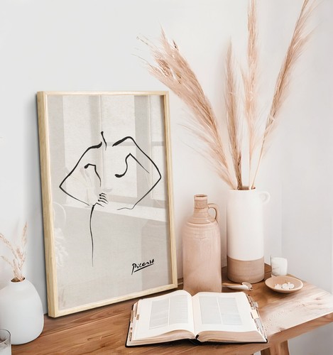 Picasso Scandinavian Woman Figure Print, Nude Outline Poster, Minimalist Modern - Picture 5 of 5