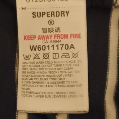 Superdry Size 12 Casual Cotton Navy White Stripe Long Sleeve Top Nautical Vgc - Picture 6 of 6