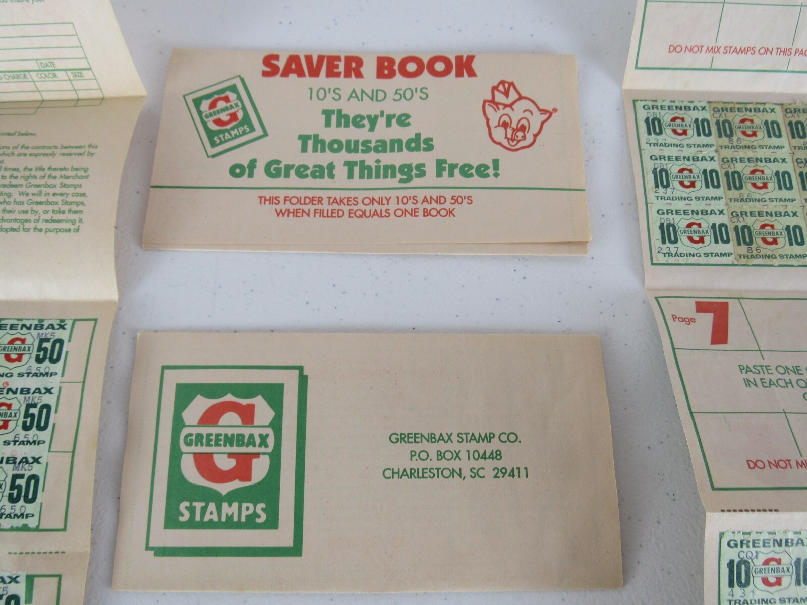 Vintage Lot of 4 Greenbax Stamp Books W/Stamps Piggly Wiggly Grocery