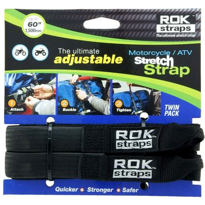 ROK Straps Motorrad Bike ATV HD 1500mm 60'' verstellbar Stretch schwarz NEU