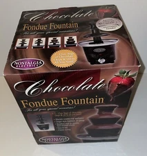 Nostalgia Electrics Chocolate Fondue Fountain - Stainless Steel NIB Appliance
