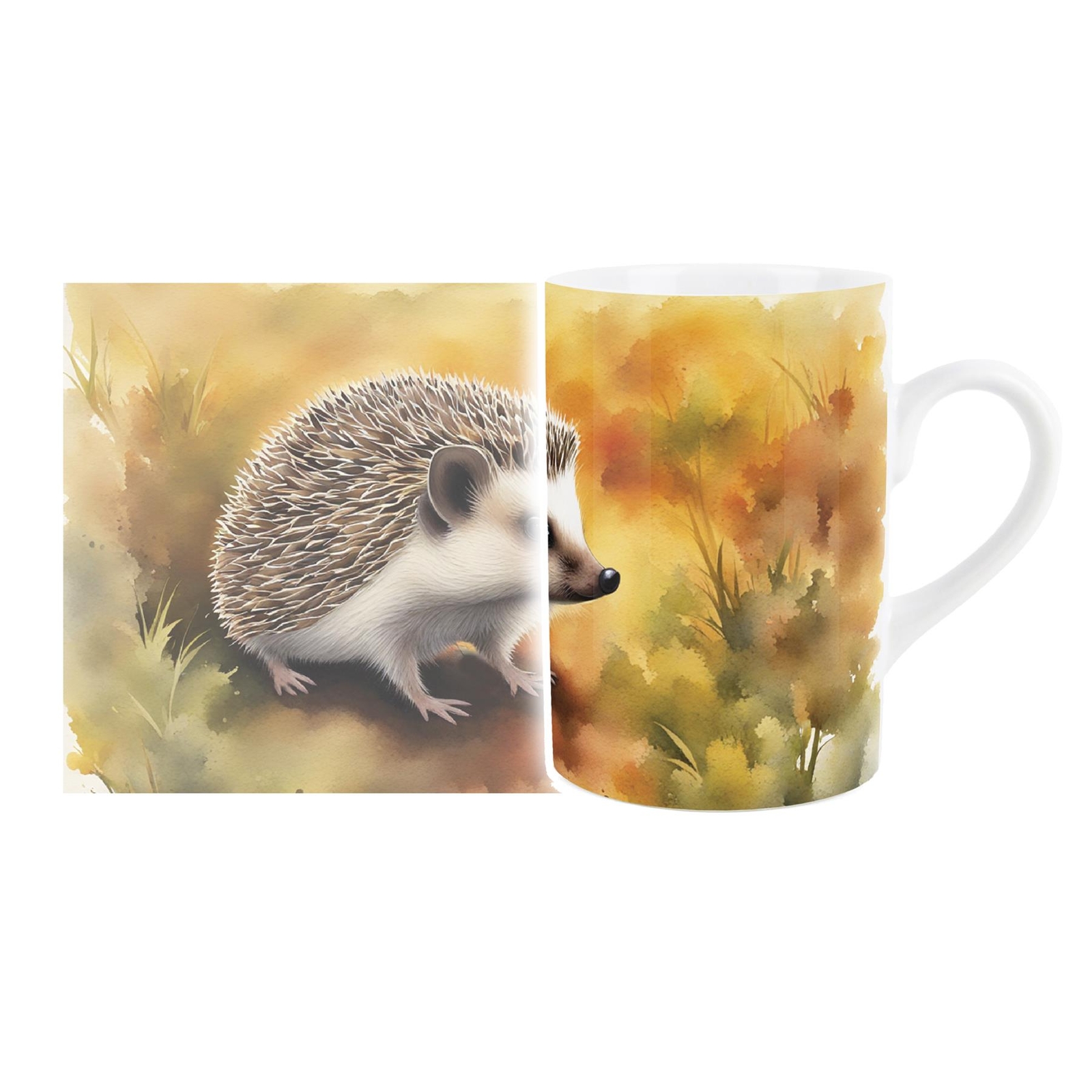 British Wildlife Hedgehog Mug - Countryside Ceramic Tea/Coffee Cup Gift