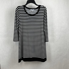 Calvin Klein Dress Size Medium Black White Stripe