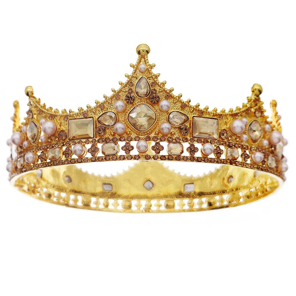 Full Circle Braut Krone Strass Hochzeit Prinzessin Tiara Barock Retro Stil - Bild 2 von 4