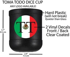 TOMA TODO DICE CUP  - CUSTOM TOMA TODO DICE CUP - MEXICAN DICE GAME DICE CUP