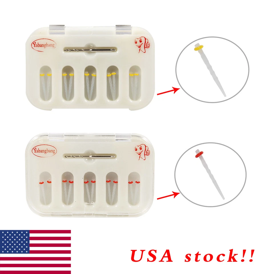 Dental Fiber Post Resin Screw Thread Quartz Drills  Yellow/Red USPS - Image 4 of 4